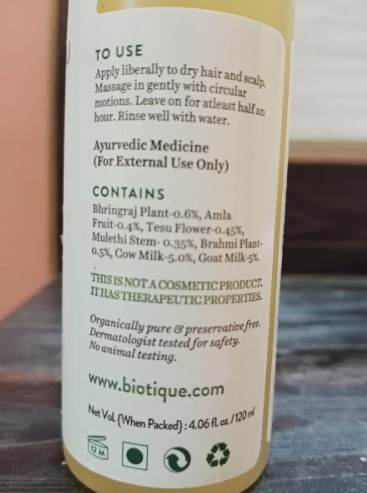 Review On The Biotique Bio Bhringraj Therapeutic Oil For Falling Hair